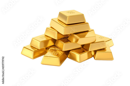 gold bars isolated on white