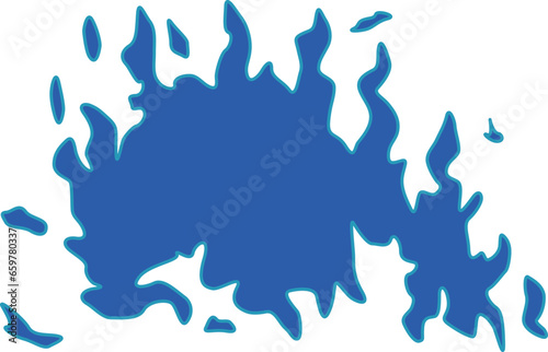 青く燃える炎のイラスト