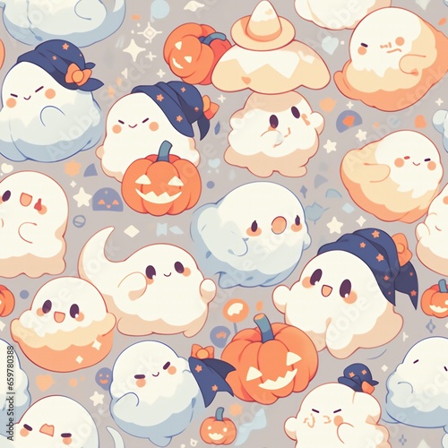Halloween seamless pattern, seamless pattern with Halloween