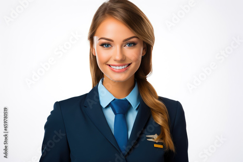 White Background Stewardess