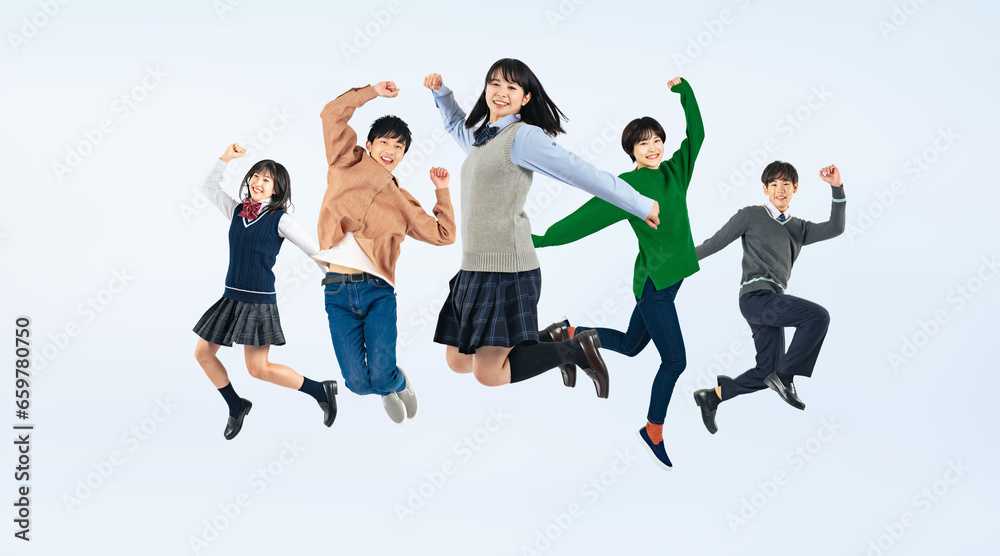 ジャンプする学生グループ Z世代(切り抜き背景透過PNGも販売しております。作成者リンクから「PNG」で検索してください) ジャンプする学生グループ Z世代(切り抜き背景透過PNGも販売しております。作成者リンクから「PNG」で検索してください)