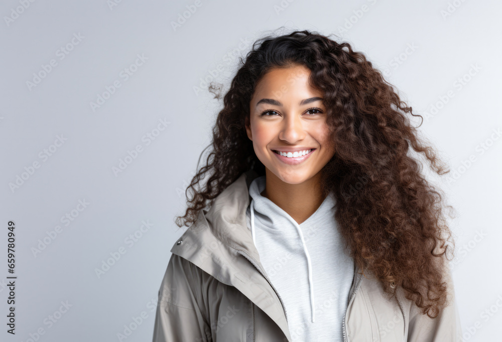 Portrait of a pretty young woman on a white background Portrait of a pretty young woman on a white background