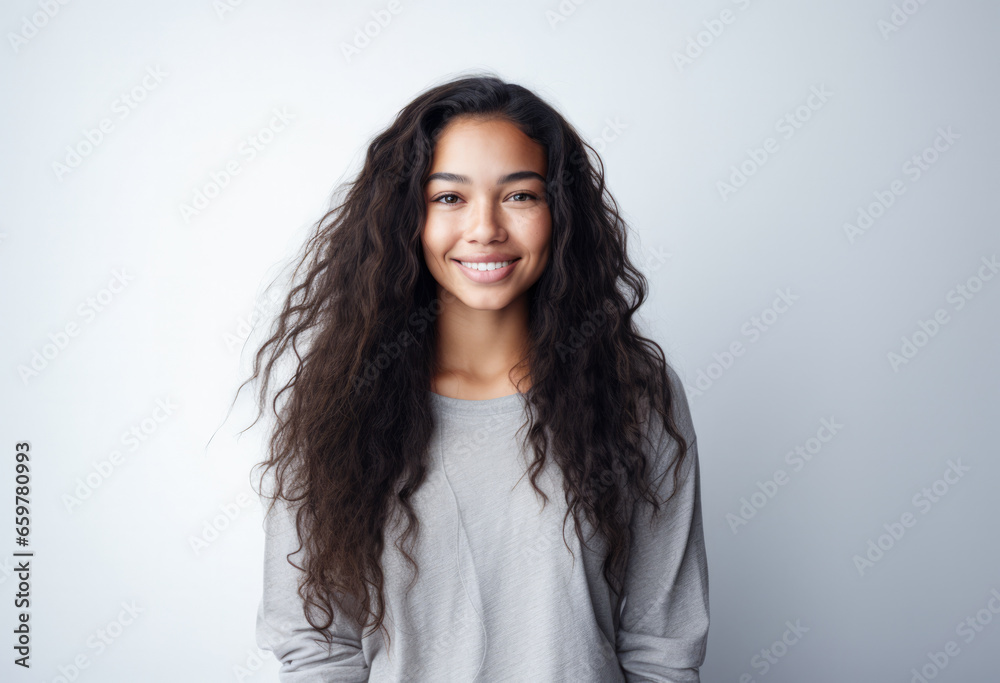 Portrait of a pretty young woman on a white background Portrait of a pretty young woman on a white background