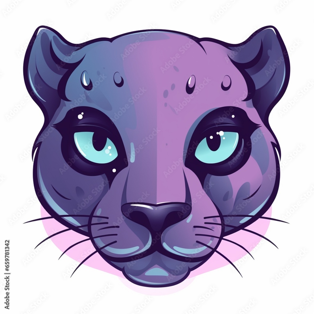 Fototapeta premium Kawaii Panther Illustration