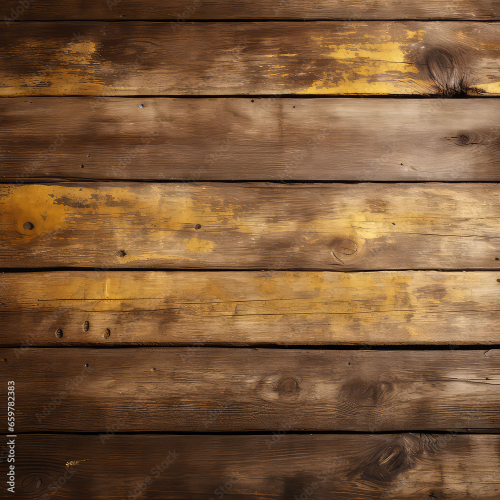 Obraz premium Vintage wood texture with gold background, decoration design