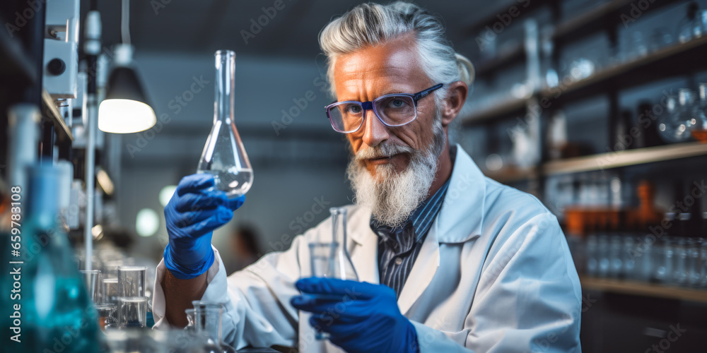 Exploring Elements: An Insightful Chemist Portrait. Exploring Elements: An Insightful Chemist Portrait.