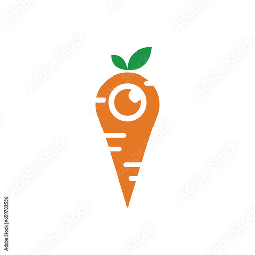 carrot camera logo design illustration.