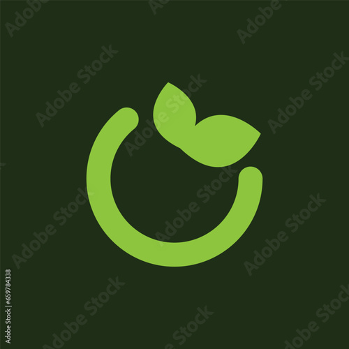 nature green ring logo design.