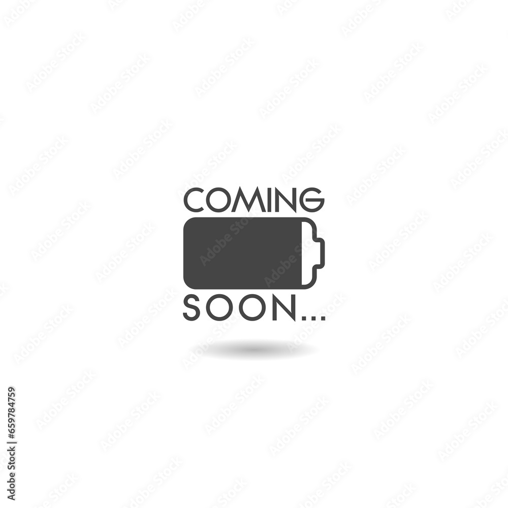 Coming soon battery icon with shadow Coming soon battery icon with shadow