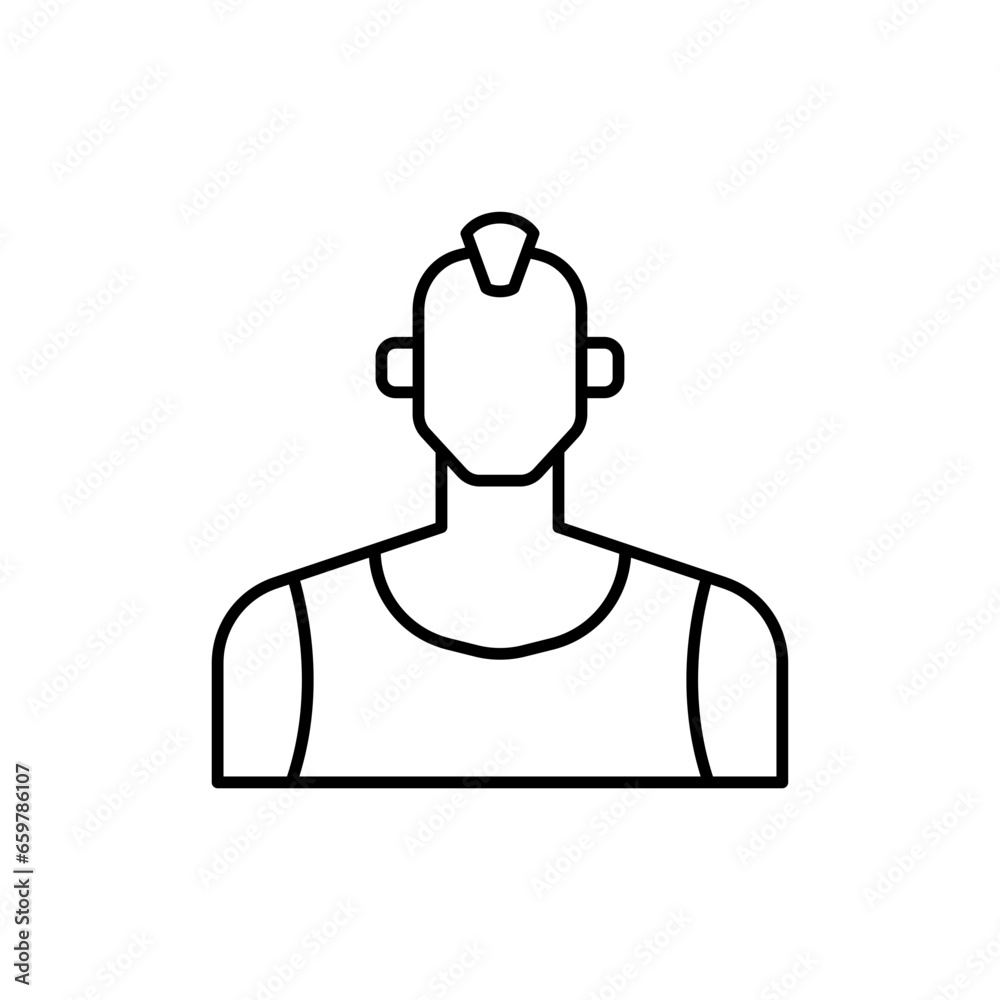 Punk man diversity people icon with black outline style. man, punk, person, male, adult, studio, fashion. Vector Illustration Punk man diversity people icon with black outline style. man, punk, person, male, adult, studio, fashion. Vector Illustration