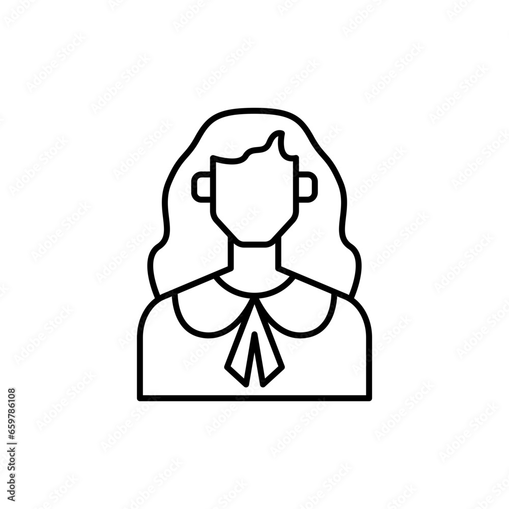 Female diversity people icon with black outline style. female, woman, person, young, white, isolated, girl. Vector Illustration Female diversity people icon with black outline style. female, woman, person, young, white, isolated, girl. Vector Illustration