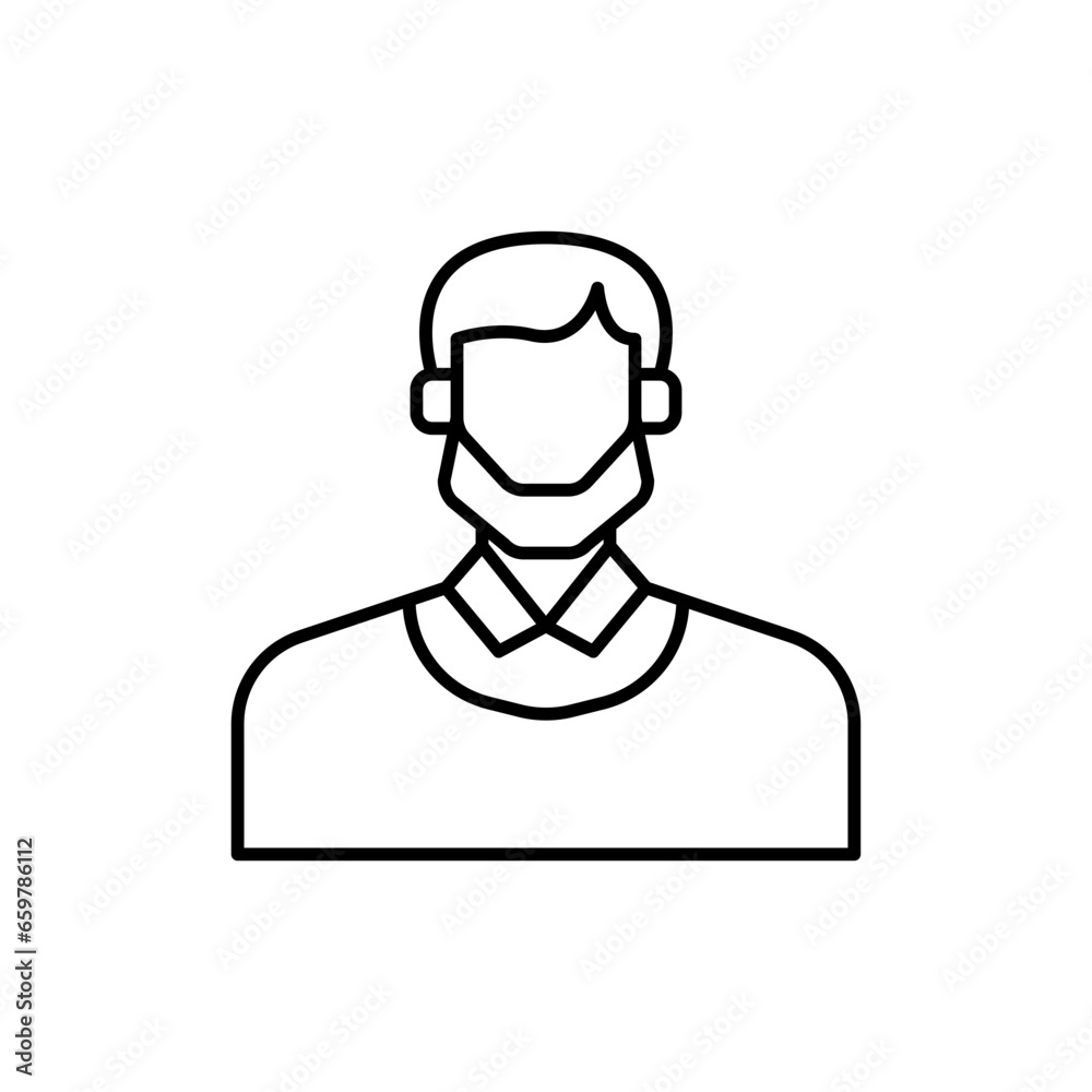 Beard male diversity people icon with black outline style. male, beard, person, face, man, portrait, hair. Vector Illustration Beard male diversity people icon with black outline style. male, beard, person, face, man, portrait, hair. Vector Illustration