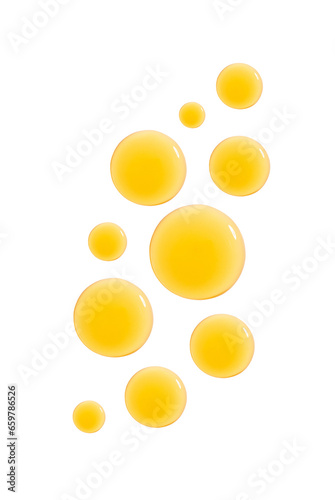 round drops gel serum on a transparent background