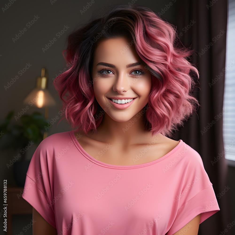 Beauty Fashion Model Girl with Colorful Dyed Hair. Girl with Perfect Makeup and Hairstyle. Model with Perfect Healthy Dyed Hair Beauty Fashion Model Girl with Colorful Dyed Hair. Girl with Perfect Makeup and Hairstyle. Model with Perfect Healthy Dyed Hair