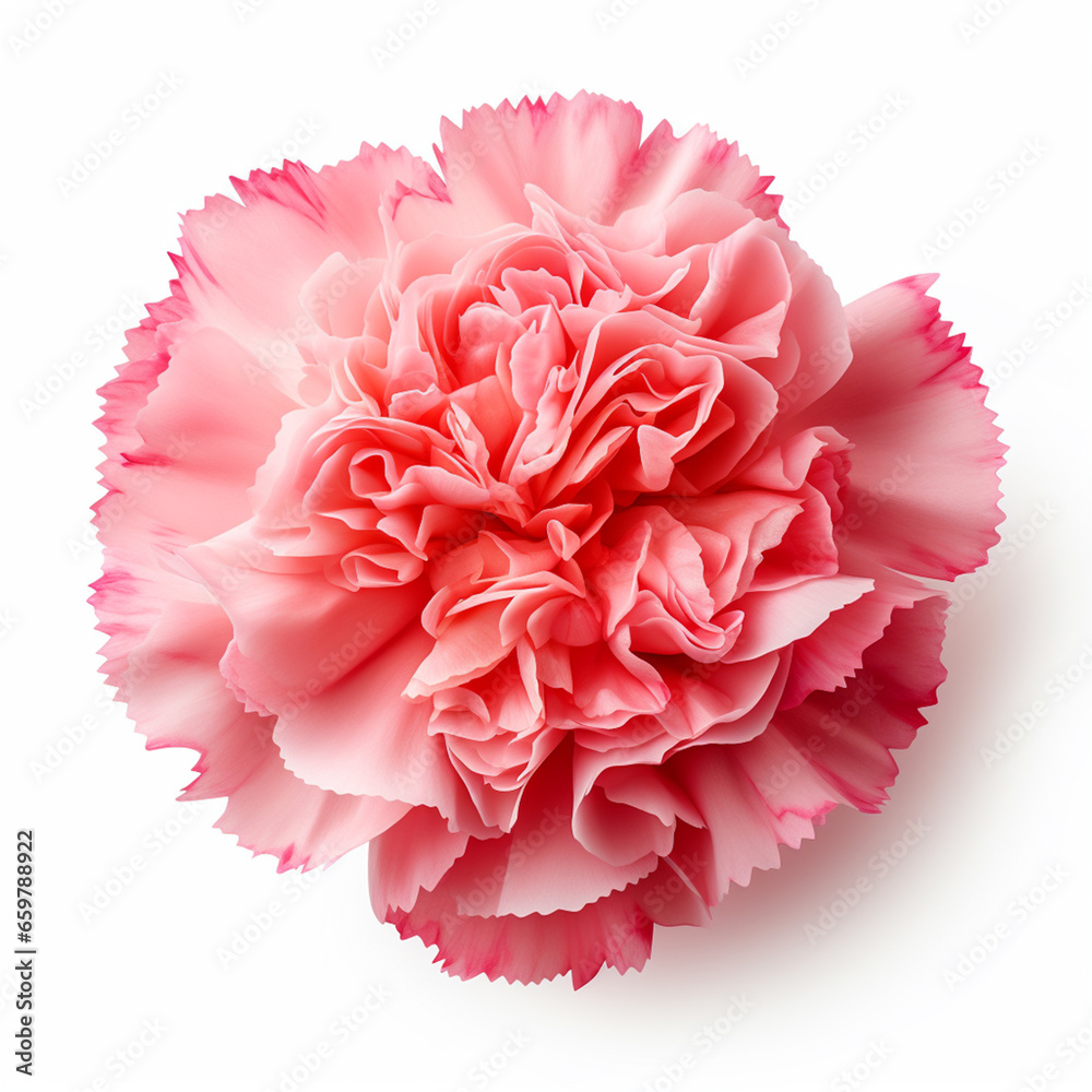 Carnation isolated on white, ai technology Carnation isolated on white, ai technology