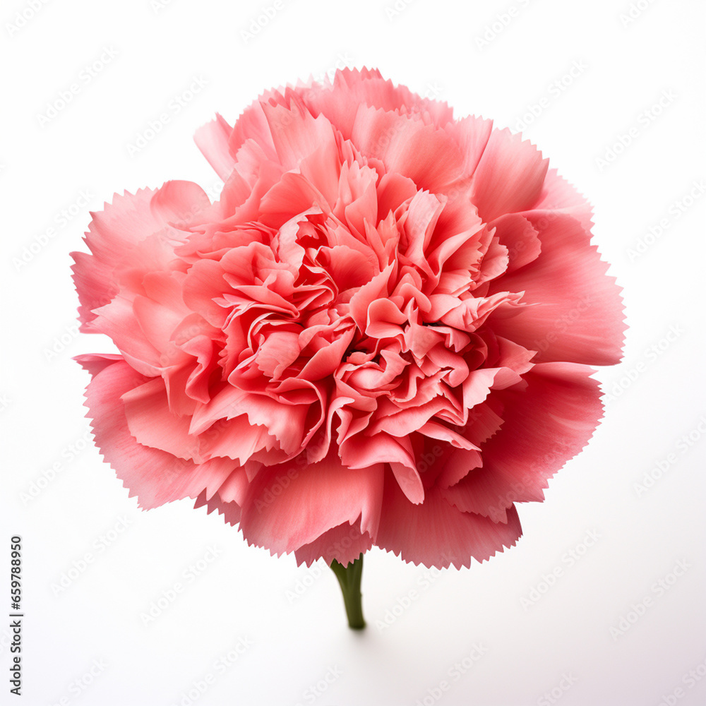 Carnation isolated on white, ai technology Carnation isolated on white, ai technology