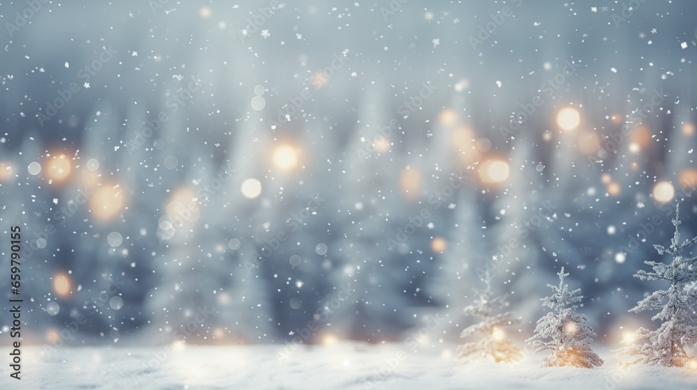 Christmas winter landscape with snow and trees Christmas winter landscape with snow and trees