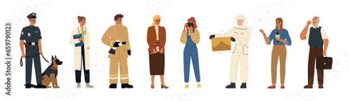 Different people characters and various professions