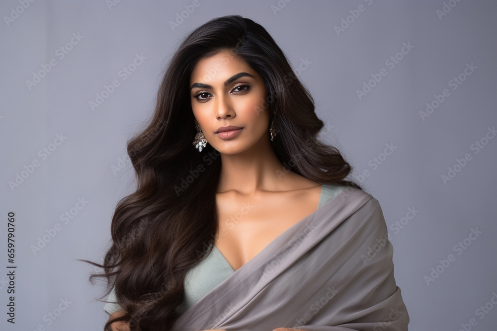Young and beautiful indian woman in saree. Young and beautiful indian woman in saree.