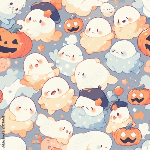 Halloween seamless pattern, seamless pattern with Halloween
