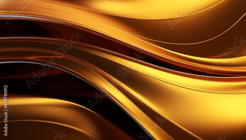 3d chrome gold luxury waves background