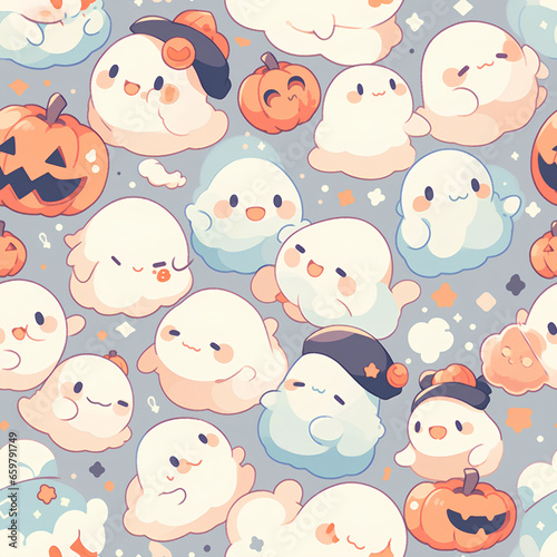 Halloween seamless pattern, seamless pattern with Halloween