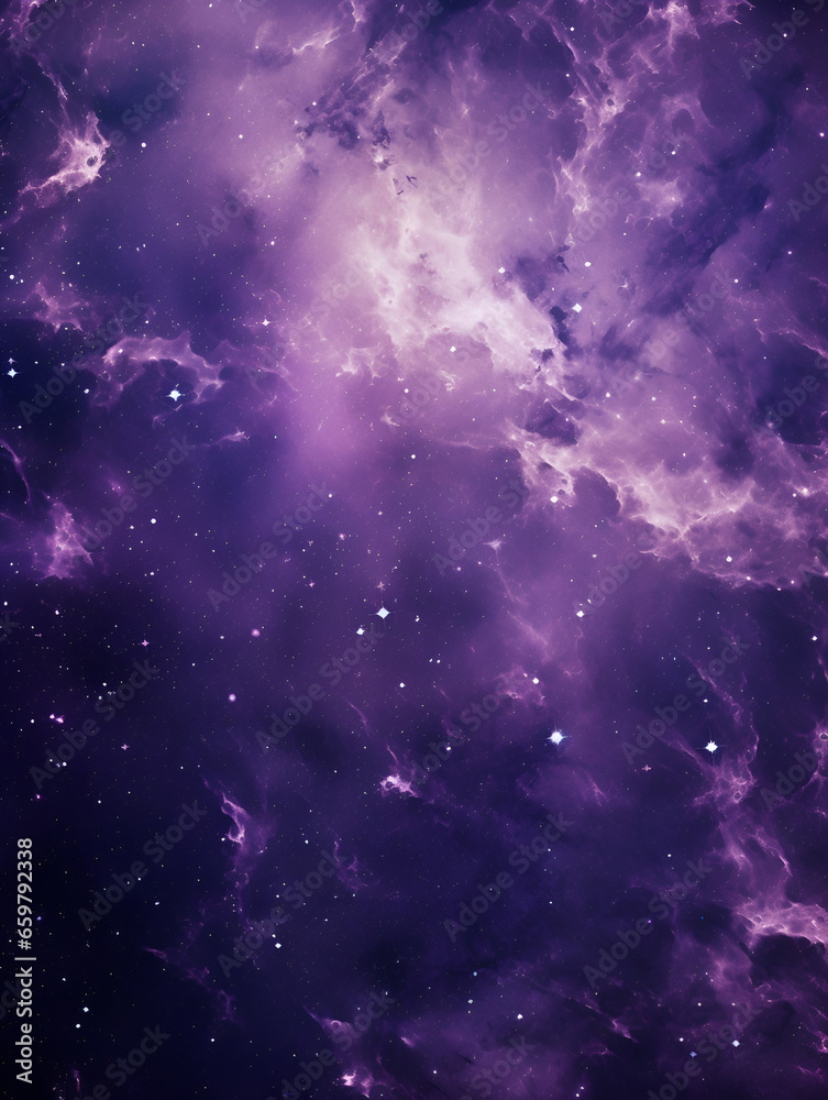 Fototapeta premium Illustration with purple space stars background