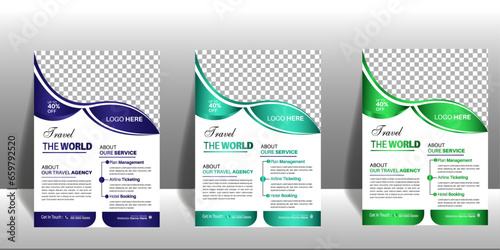  Modern Travel Flyer Template Design bundle with gradient color.