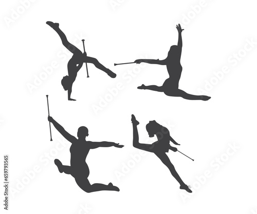 Baton Twirling, Twirling, Baton Twirling Bundle, Baton Twirling silhouette, Baton Twirling, Dance Gymnastics