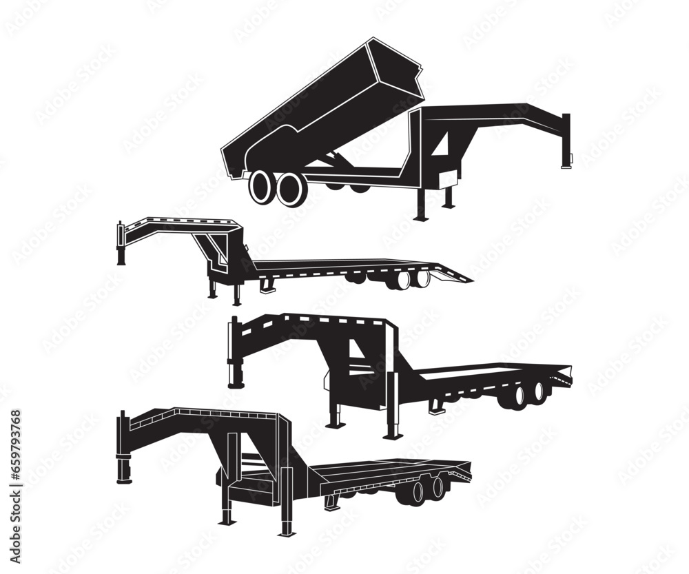 Big Tex Trailers , Flatbed trailer svg, Flatbed Gooseneck Trailer SVG