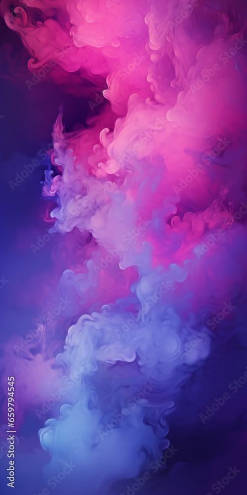 Cloudy smoke closeup, evaporates from bottle neck, blue purple and pink colors Generative AI Cloudy smoke closeup, evaporates from bottle neck, blue purple and pink colors Generative AI
