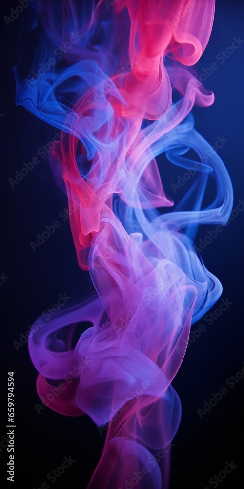 Cloudy smoke closeup, evaporates from bottle neck, blue purple and pink colors Generative AI Cloudy smoke closeup, evaporates from bottle neck, blue purple and pink colors Generative AI
