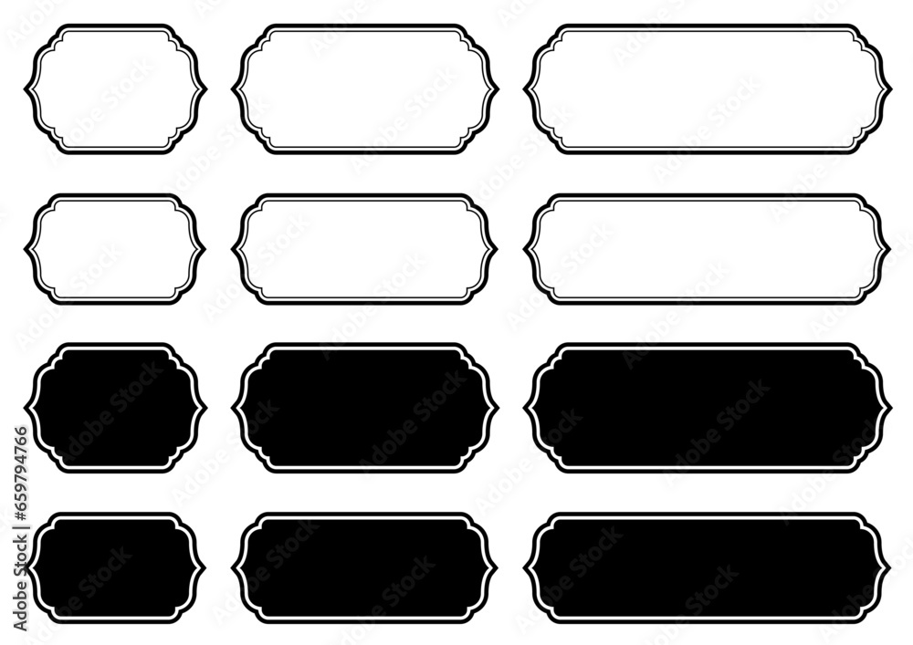 Obraz premium アジア風のタイトルフレームセット。横長。