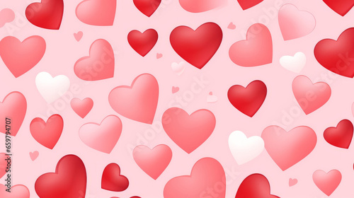Love hearts seamless pattern for valentines day. Romantic background art collection.