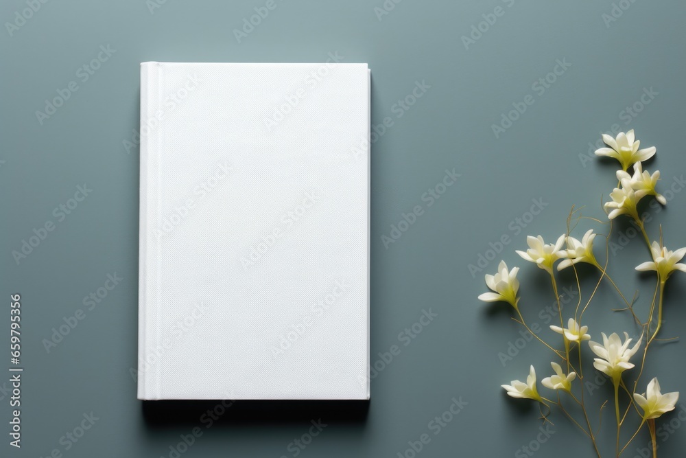 Mockup of a blank cover white book  - obrazy, fototapety, plakaty 