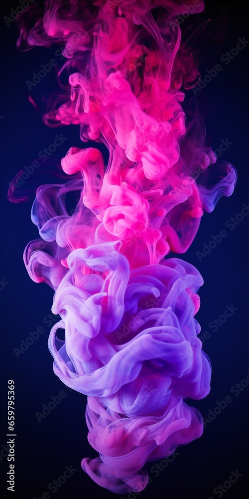Cloudy smoke closeup, evaporates from bottle neck, blue purple and pink colors Generative AI Cloudy smoke closeup, evaporates from bottle neck, blue purple and pink colors Generative AI