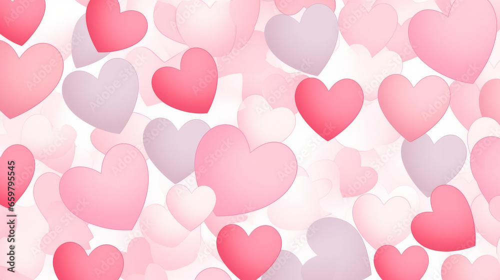 Love hearts seamless pattern for valentines day. Romantic background art collection.