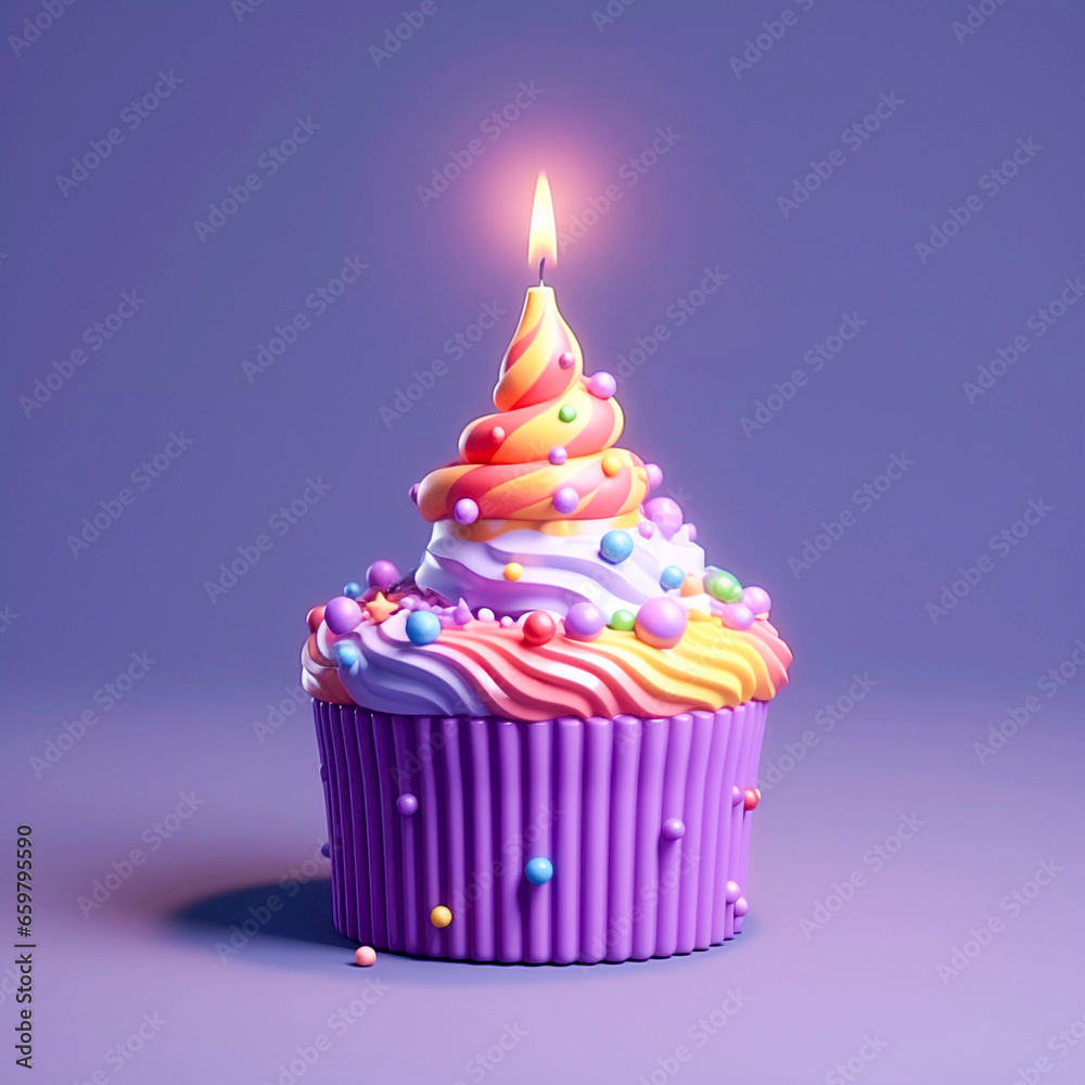 Birthday Delight: Happy Birthday Cake, Generative AI