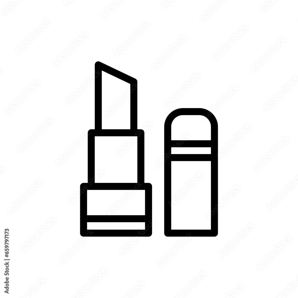 Lipstick skincare and beauty care icon with black outline style. makeup, lipstick, beauty, cosmetic, isolated, color, glamour. Vector Illustration Lipstick skincare and beauty care icon with black outline style. makeup, lipstick, beauty, cosmetic, isolated, color, glamour. Vector Illustration