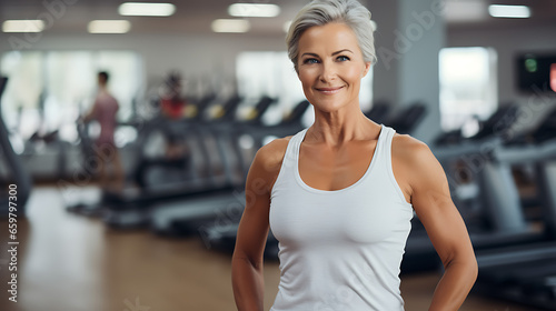Mature Fitness Woman at Gym