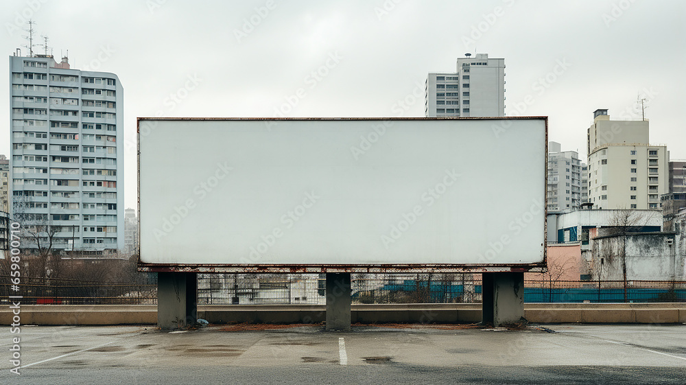 An empty billboard with a copy space, the place for advertising is vacant