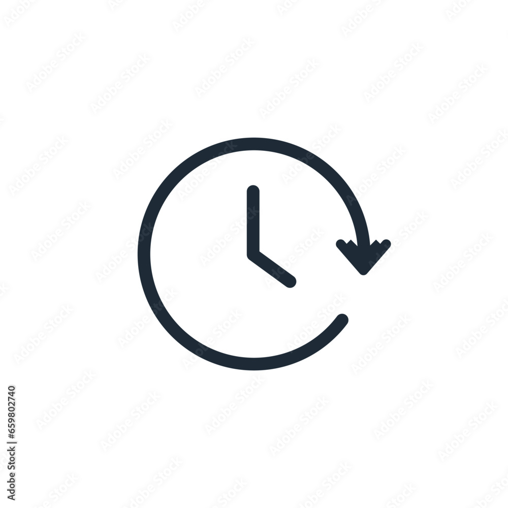 Time interval. Vector linear icon isolated on white background. Time interval. Vector linear icon isolated on white background.