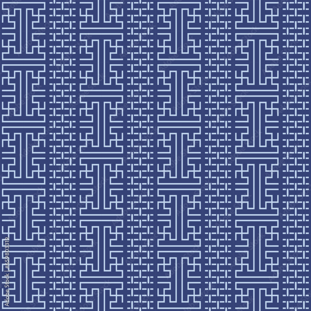 Japanese Maze Line Brick Wall Vector Seamless Pattern Japanese Maze Line Brick Wall Vector Seamless Pattern