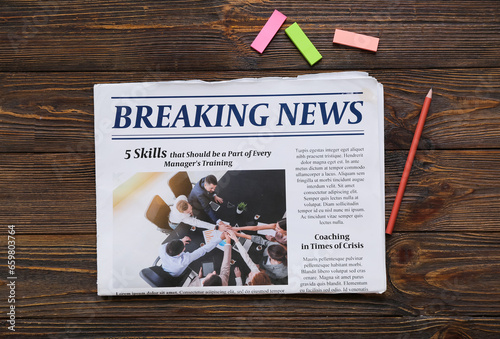 Morning newspaper, pencil a...