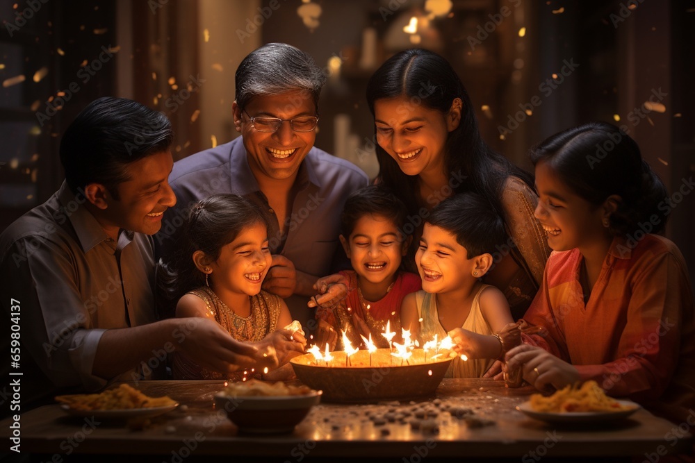 A Generative Artwork of Family Joy and Cultural Traditions, Created with Generative AI A Generative Artwork of Family Joy and Cultural Traditions, Created with Generative AI