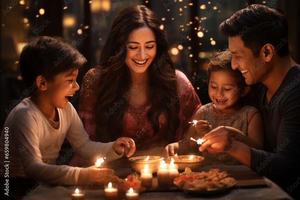 A Generative Artwork of Family Joy and Cultural Traditions, Created with Generative AI A Generative Artwork of Family Joy and Cultural Traditions, Created with Generative AI