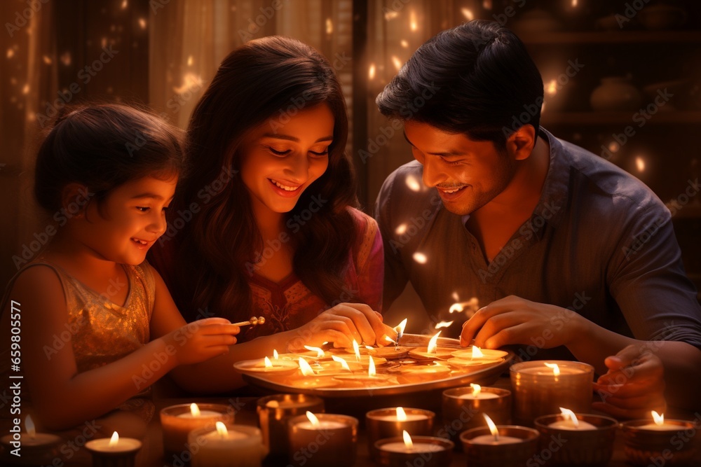 A Generative Artwork of Family Joy and Cultural Traditions, Created with Generative AI