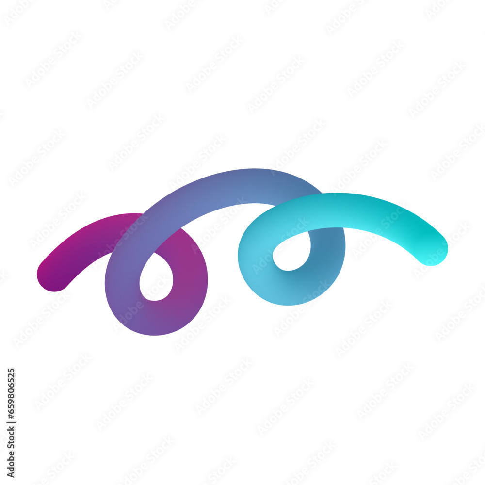 3D Gradient Squiggly Line Shape