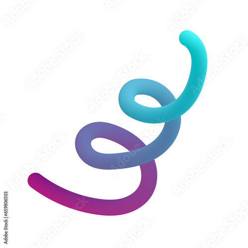 3D Gradient Squiggly Line Shape