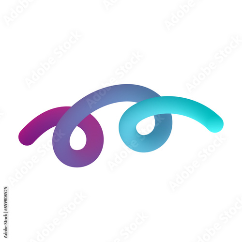 Obraz na płótnie 3D Gradient Squiggly Line Shape w salonie